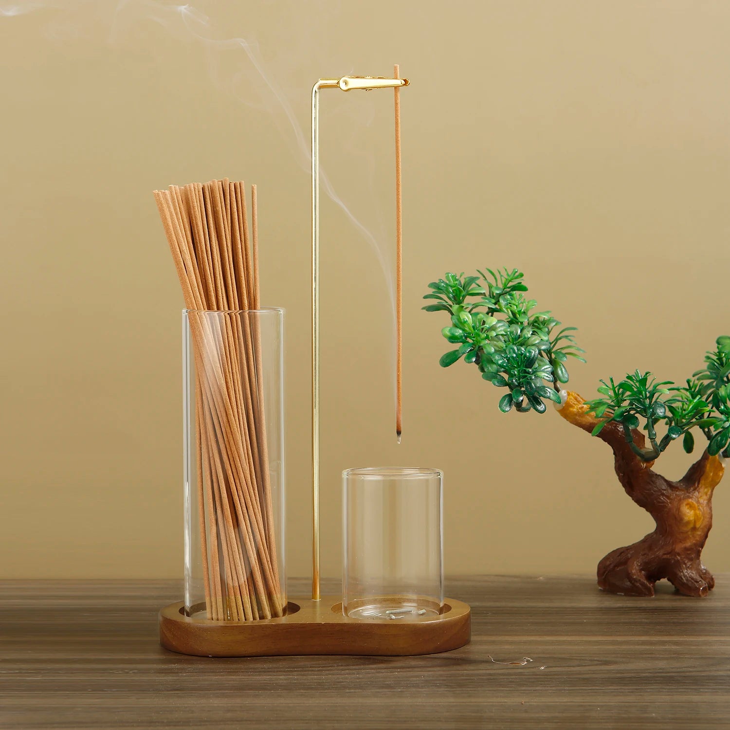 Anti-Ash Glass Incense Burner – Modern Incense Holder & Organizer