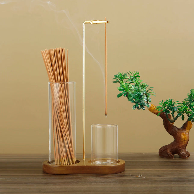 Anti-Ash Glass Incense Burner – Modern Incense Holder & Organizer