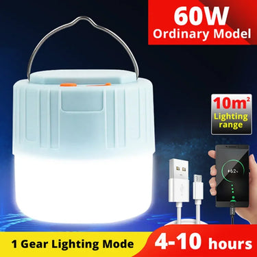 1000W Solar LED Camping Lantern – USB Rechargeable, 3 Light Modes, Portable Emergency Power Bank