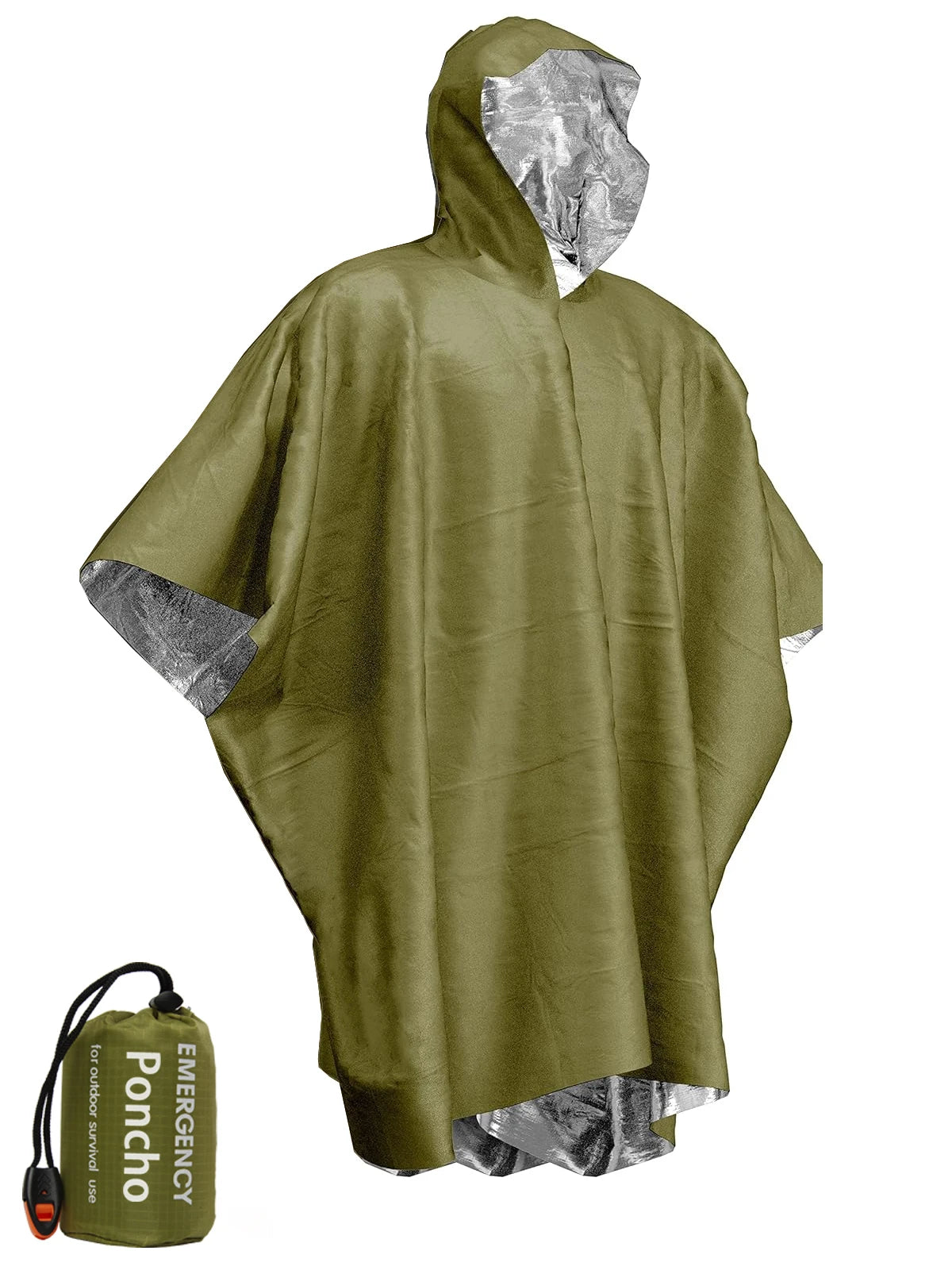 Emergency Waterproof Raincoat & Thermal Poncho – Lightweight Aluminum Film Survival Blanket for Camping and Hiking