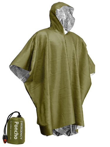 Emergency Waterproof Raincoat & Thermal Poncho – Lightweight Aluminum Film Survival Blanket for Camping and Hiking