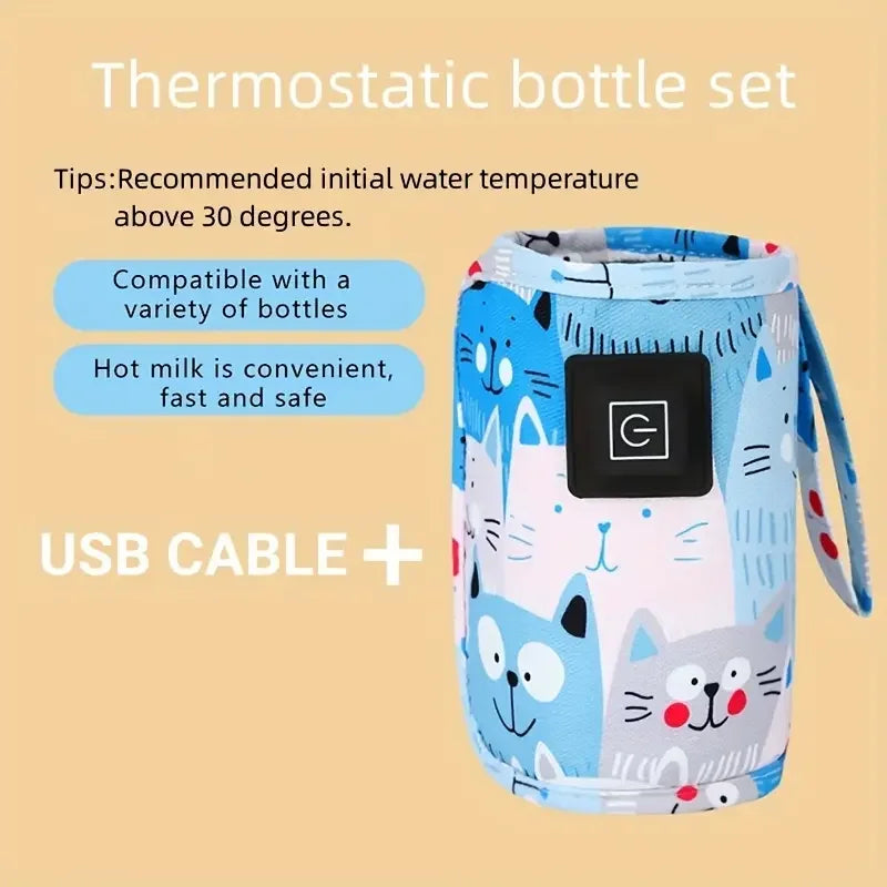 Portable USB Baby Bottle Warmer – Insulated Constant Temperature Travel Sleeve for Milk & Water