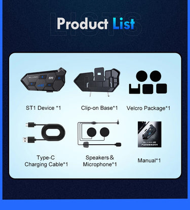 Y10 Wireless Helmet Intercom: Crystal Clear Hands-Free Audio with Long-Lasting 1000mAh Battery