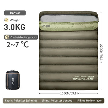 BSWOLF 2-Person Camping Sleeping Bag – 4-Season Waterproof & Portable Winter Sleeping Bag for Camping