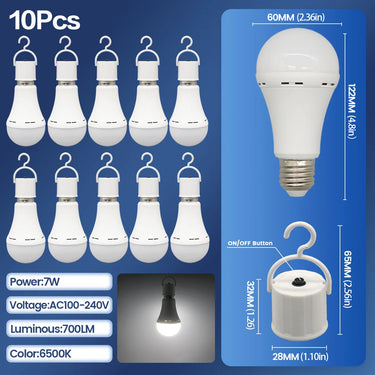 Rechargeable E27 LED Emergency Bulb – 7W 1500mAh for Power Outages, Camping, and Outdoor Use