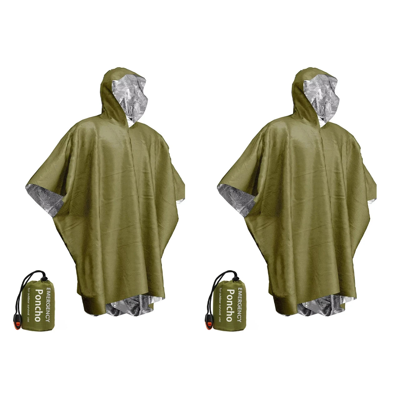 Emergency Waterproof Raincoat & Thermal Poncho – Lightweight Aluminum Film Survival Blanket for Camping and Hiking