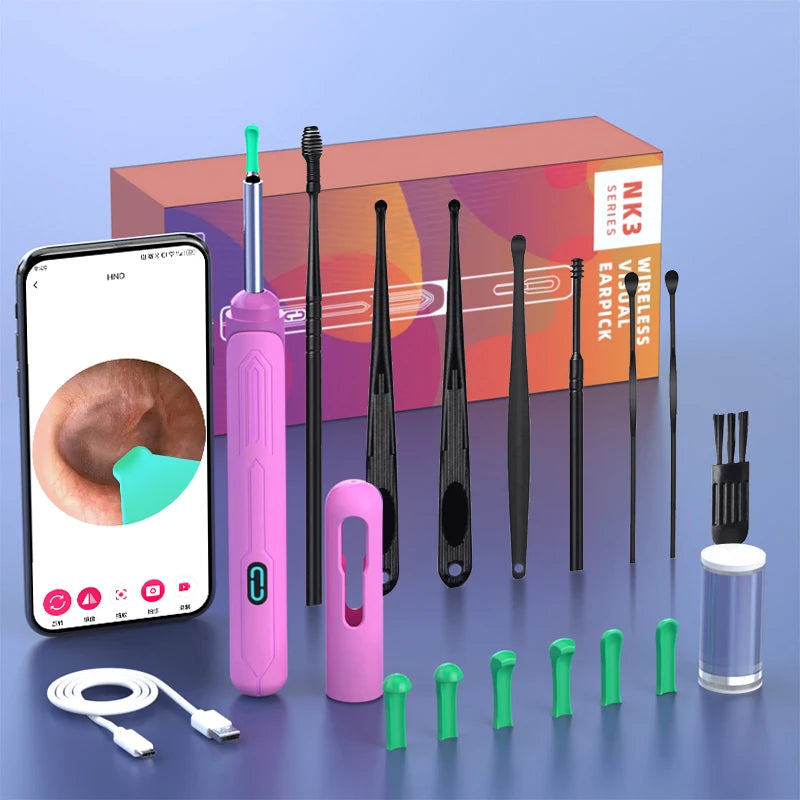 ClearSight HD Smart Visual Ear Cleaner – 1080P Otoscope with Wax Removal Kit