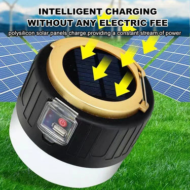 1000W Solar LED Camping Lantern – USB Rechargeable, 3 Light Modes, Portable Emergency Power Bank