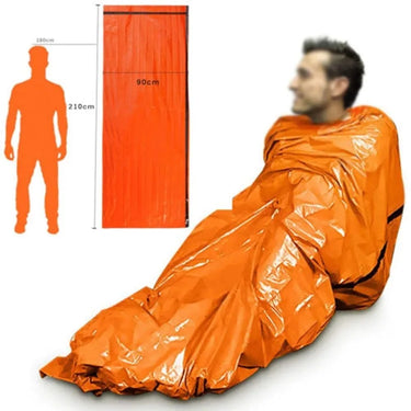 Ultra-Lightweight Emergency Survival Sleeping Bag – Waterproof Thermal Mylar Bivy Sack with Whistle & Carry Bag