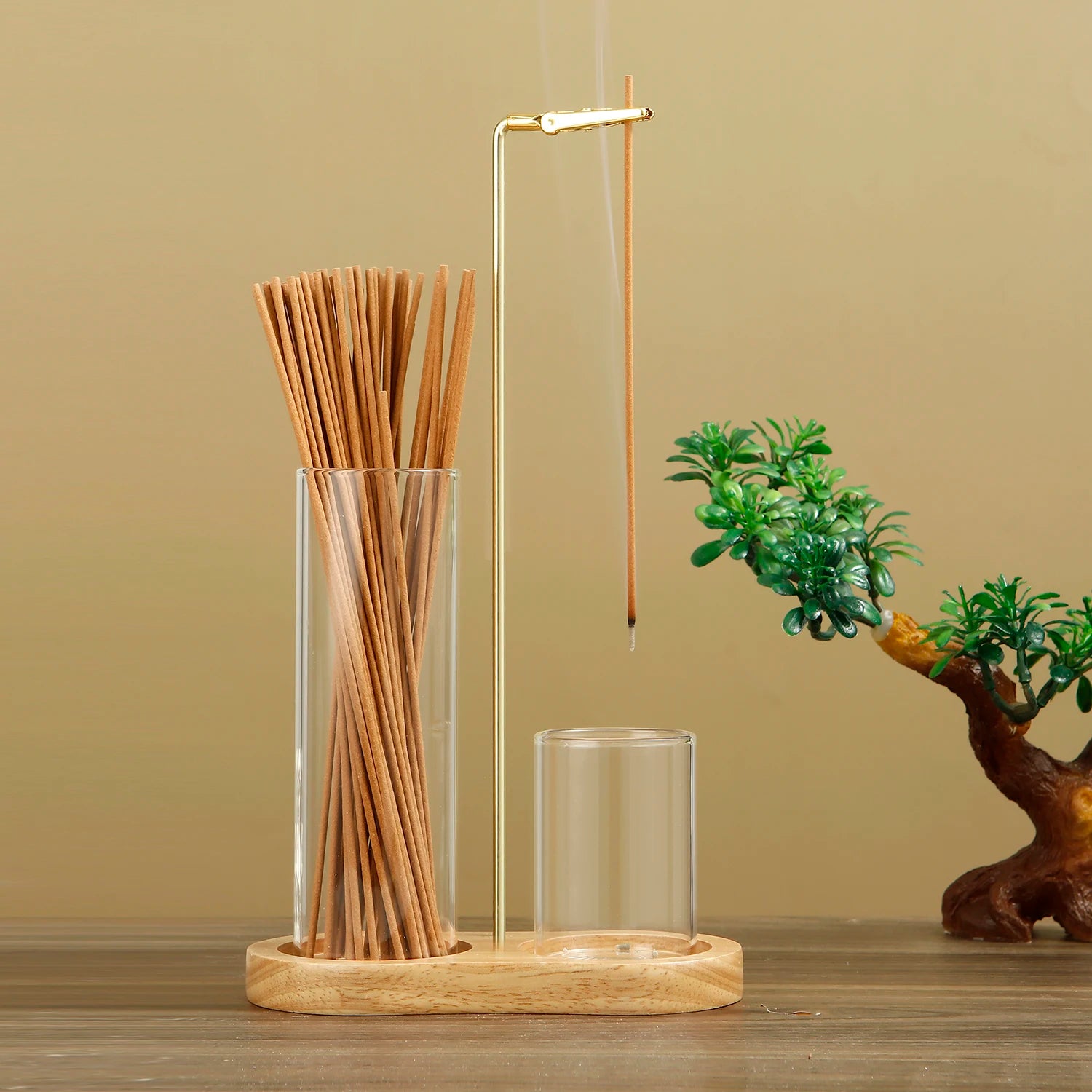 Anti-Ash Glass Incense Burner – Modern Incense Holder & Organizer