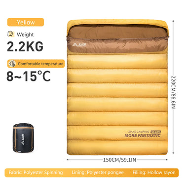 BSWOLF 2-Person Camping Sleeping Bag – 4-Season Waterproof & Portable Winter Sleeping Bag for Camping
