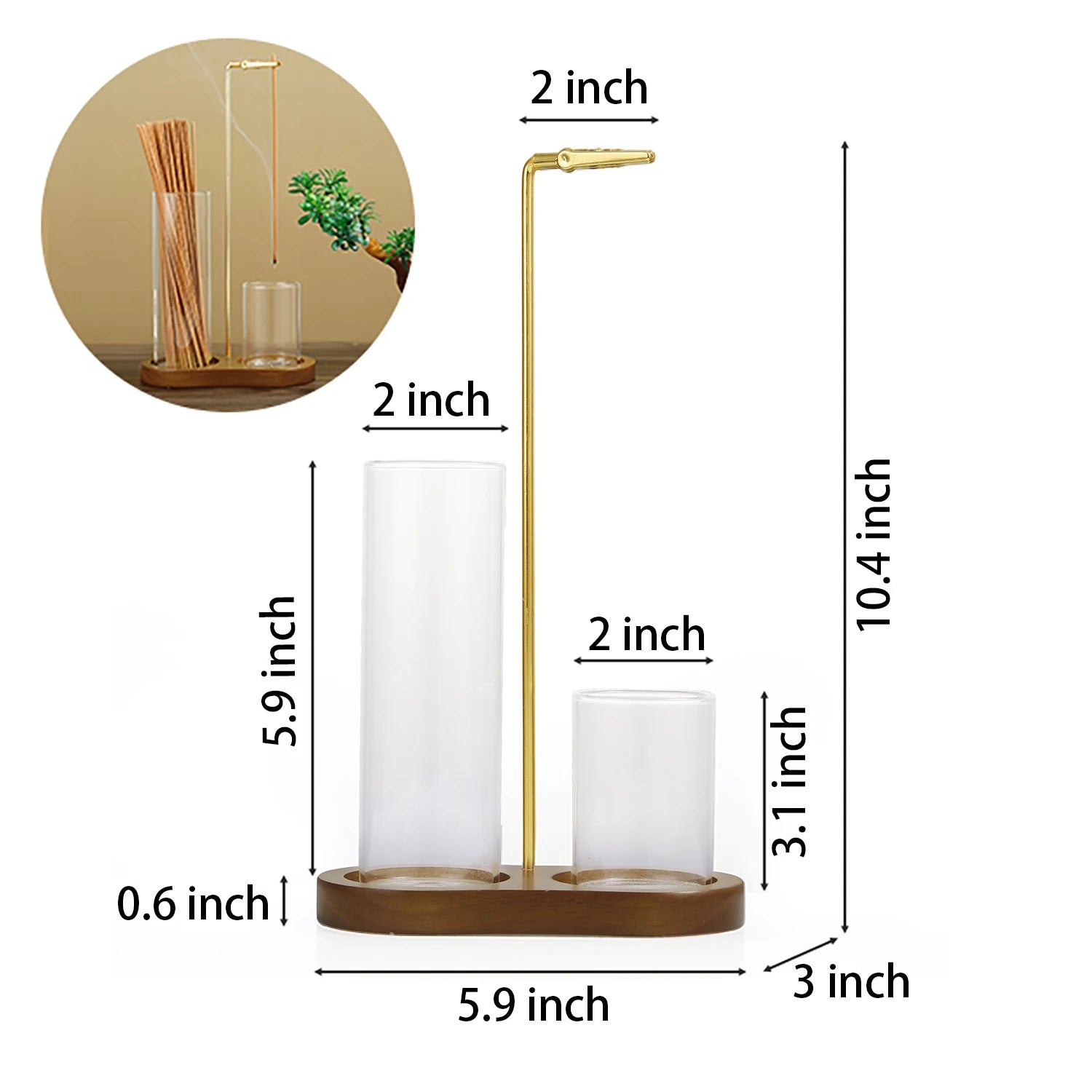 Anti-Ash Glass Incense Burner – Modern Incense Holder & Organizer