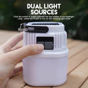 1000W Solar LED Camping Lantern – USB Rechargeable, 3 Light Modes, Portable Emergency Power Bank