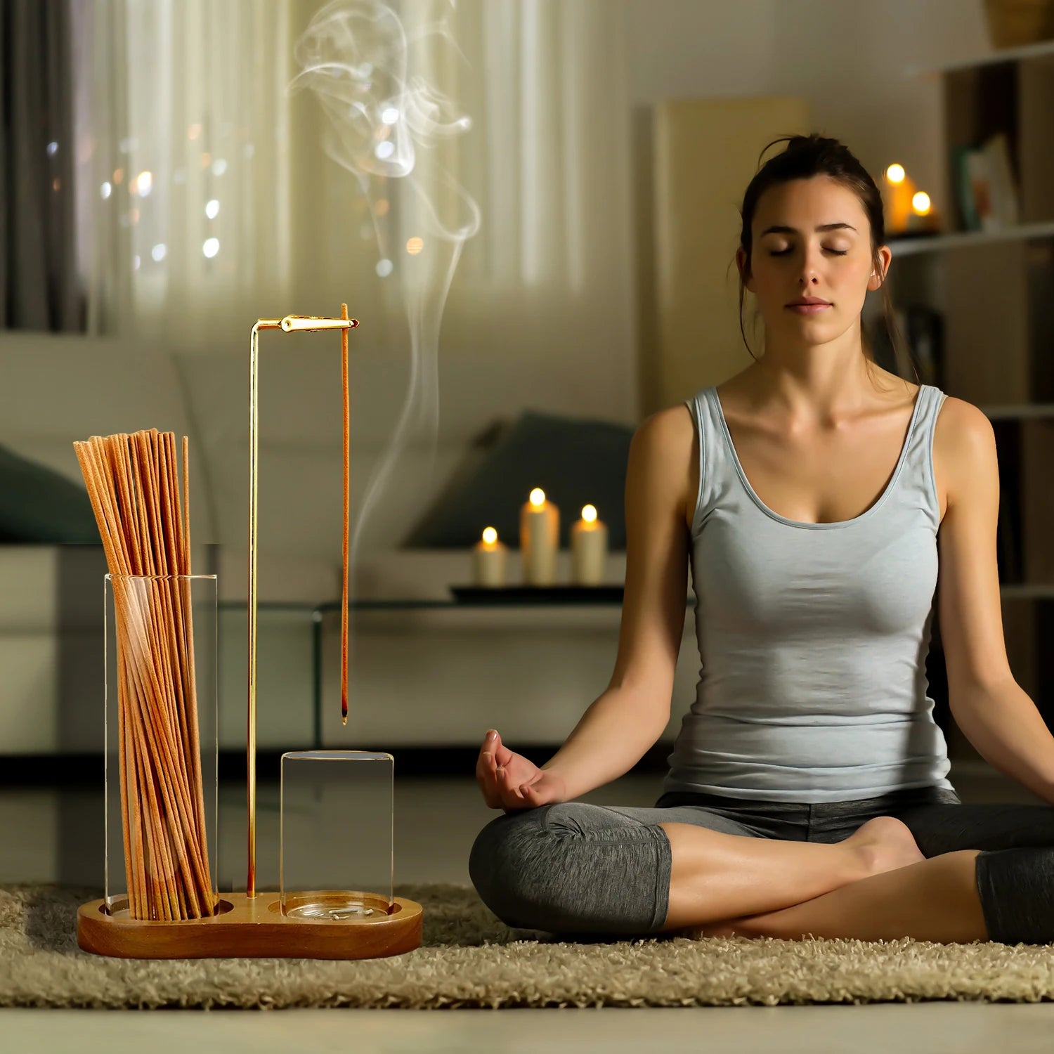 Anti-Ash Glass Incense Burner – Modern Incense Holder & Organizer