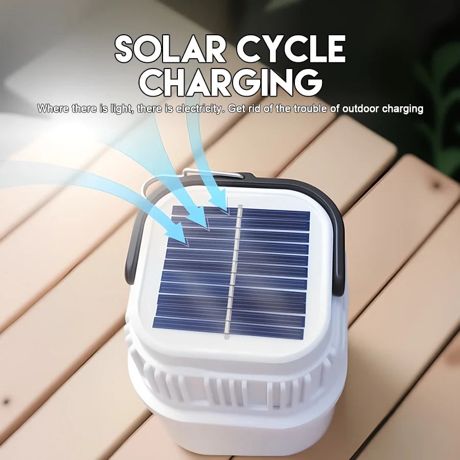 1000W Solar LED Camping Lantern – USB Rechargeable, 3 Light Modes, Portable Emergency Power Bank