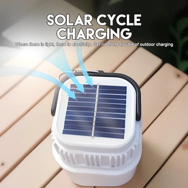 1000W Solar LED Camping Lantern – USB Rechargeable, 3 Light Modes, Portable Emergency Power Bank