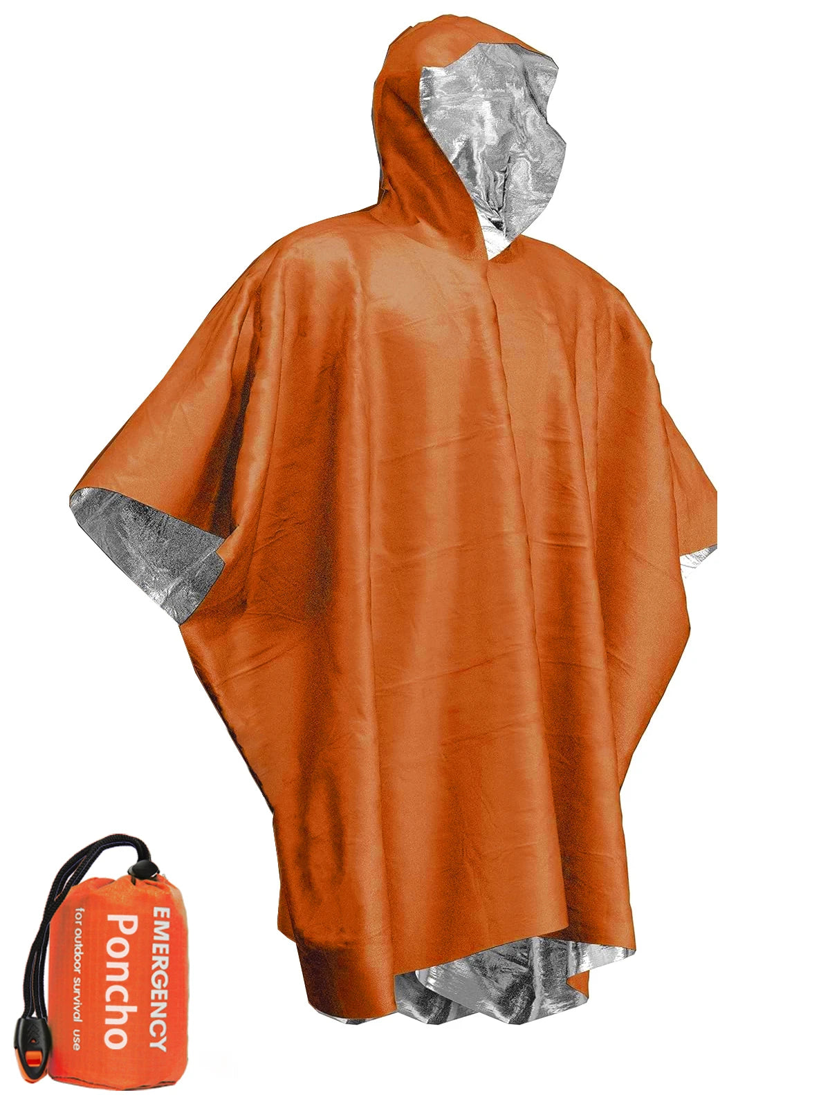 Emergency Waterproof Raincoat & Thermal Poncho – Lightweight Aluminum Film Survival Blanket for Camping and Hiking