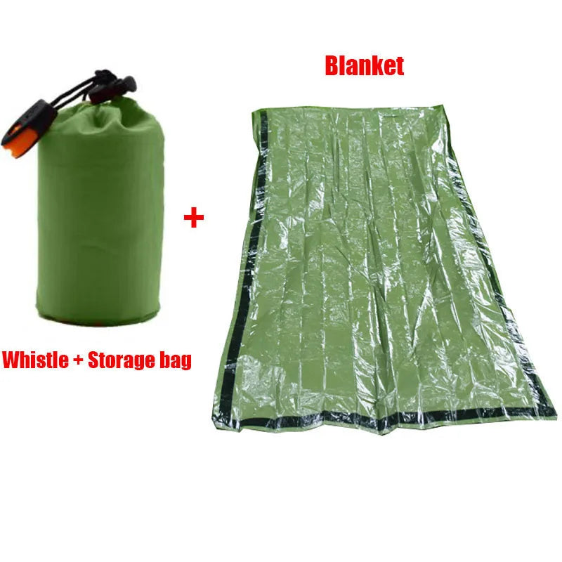 Ultra-Lightweight Emergency Survival Sleeping Bag – Waterproof Thermal Mylar Bivy Sack with Whistle & Carry Bag