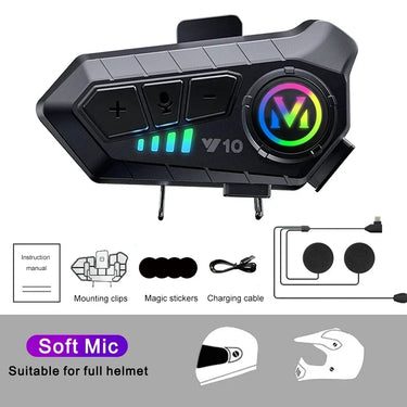 Y10 Wireless Helmet Intercom: Crystal Clear Hands-Free Audio with Long-Lasting 1000mAh Battery