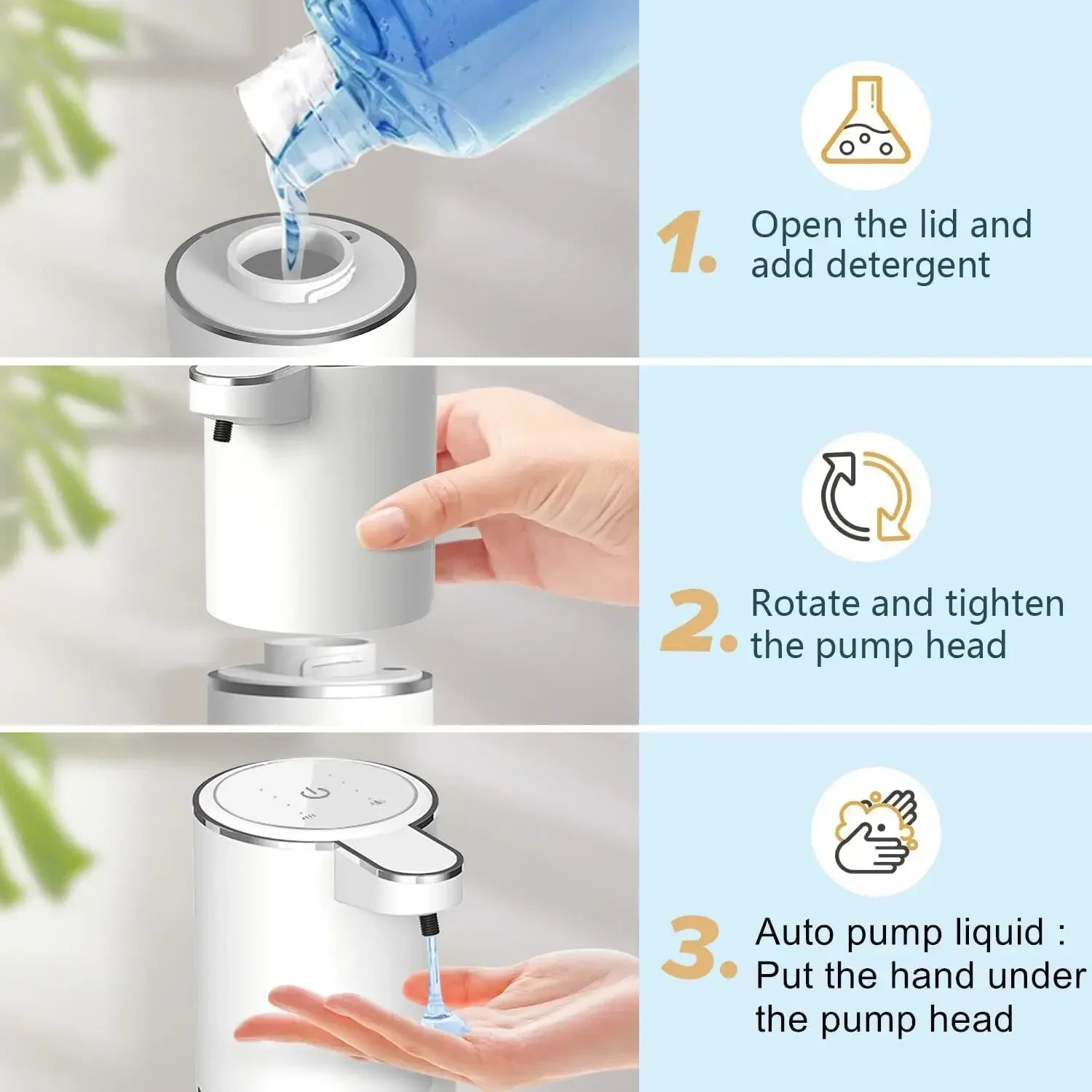 Touchless Automatic Soap Dispenser – USB Rechargeable Infrared Sensor Pump for Liquid & Foam Soap