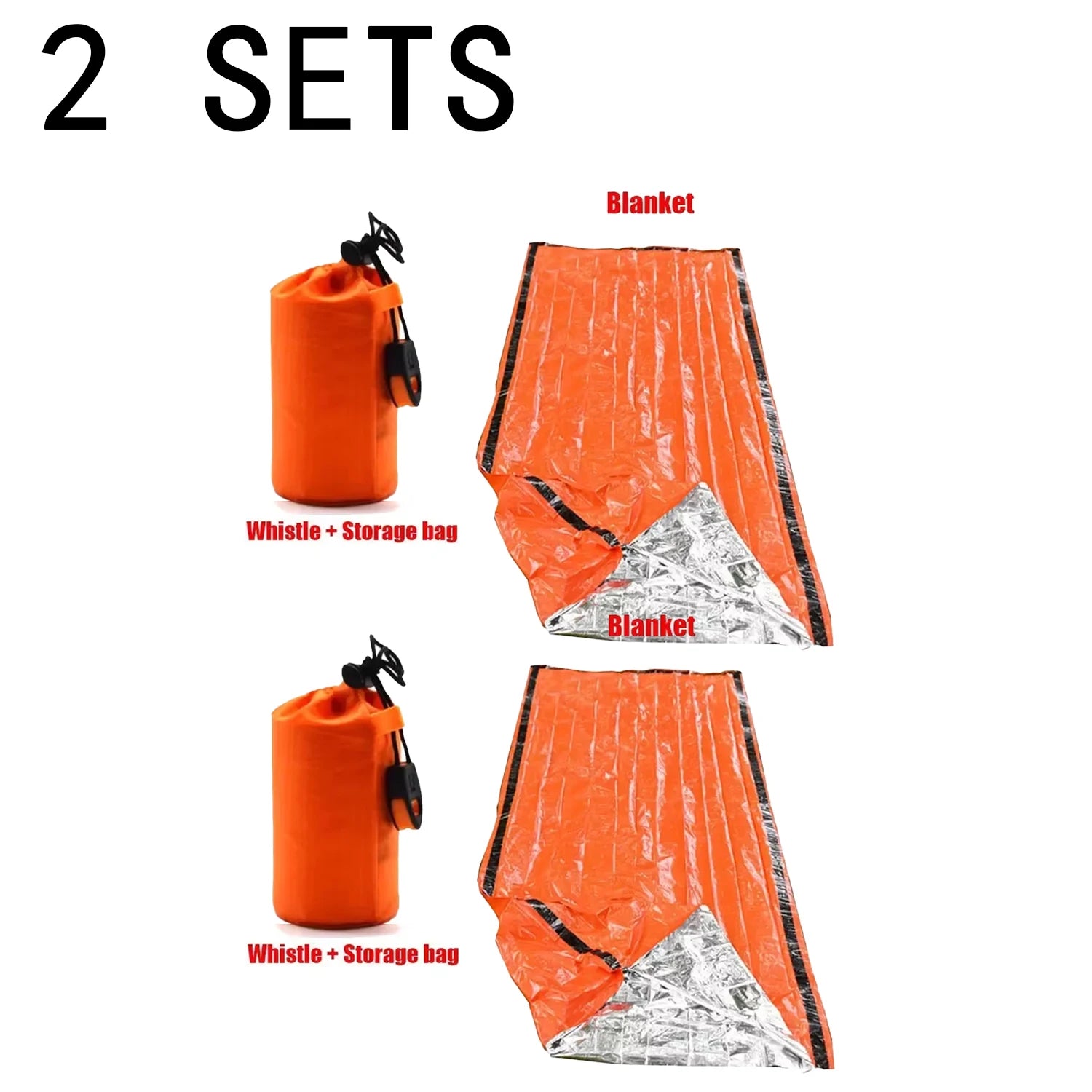 Ultra-Lightweight Emergency Survival Sleeping Bag – Waterproof Thermal Mylar Bivy Sack with Whistle & Carry Bag