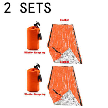 Ultra-Lightweight Emergency Survival Sleeping Bag – Waterproof Thermal Mylar Bivy Sack with Whistle & Carry Bag