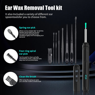 ClearSight HD Smart Visual Ear Cleaner – 1080P Otoscope with Wax Removal Kit
