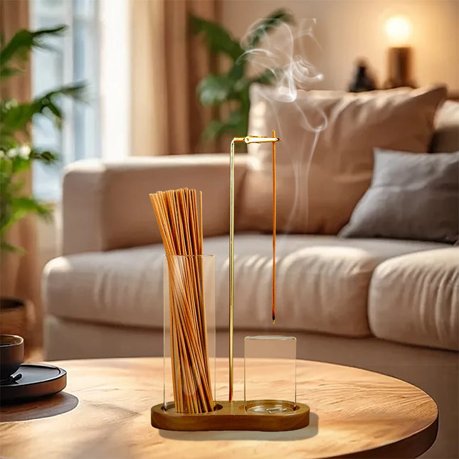Anti-Ash Glass Incense Burner – Modern Incense Holder & Organizer
