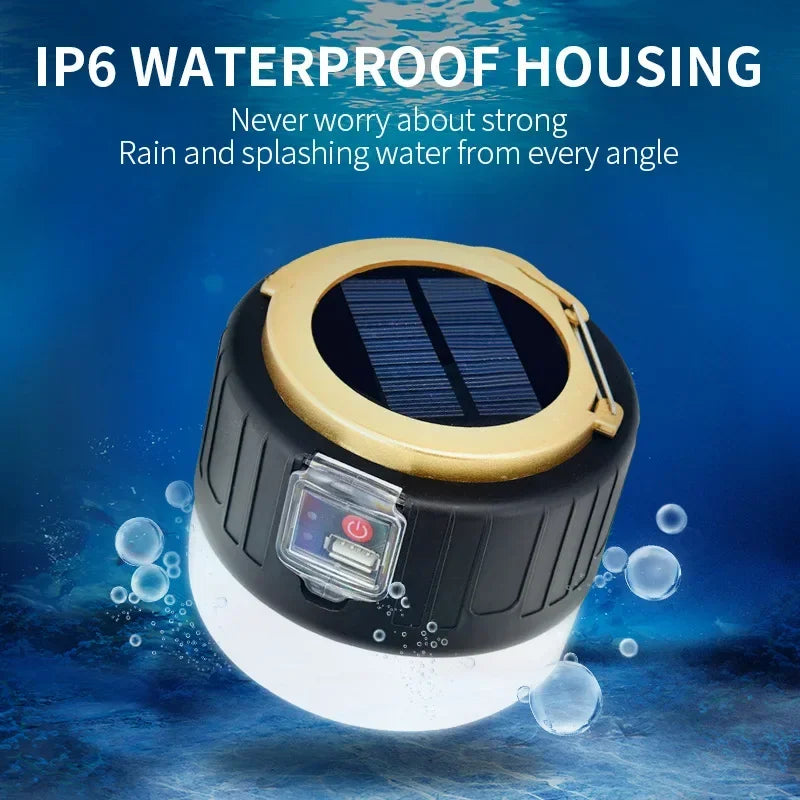 1000W Solar LED Camping Lantern – USB Rechargeable, 3 Light Modes, Portable Emergency Power Bank