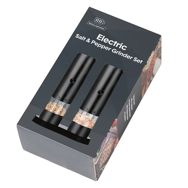 Professional Electric Salt and Pepper Grinder Set – One-Touch Rechargeable Automatic with Adjustable Coarseness