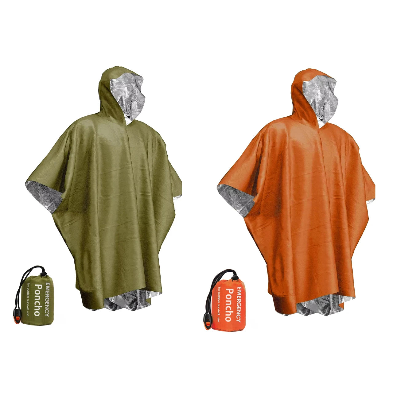 Emergency Waterproof Raincoat & Thermal Poncho – Lightweight Aluminum Film Survival Blanket for Camping and Hiking