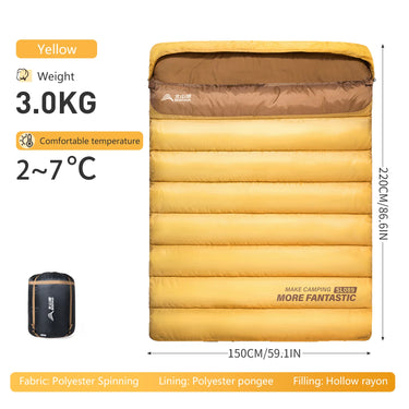 BSWOLF 2-Person Camping Sleeping Bag – 4-Season Waterproof & Portable Winter Sleeping Bag for Camping