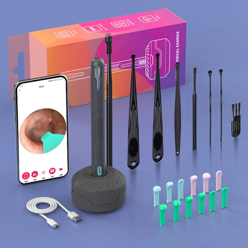 ClearSight HD Smart Visual Ear Cleaner – 1080P Otoscope with Wax Removal Kit