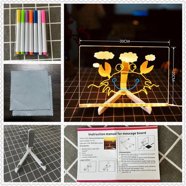 LED Light Up Acrylic Drawing Board – Erasable Glow Memo Board