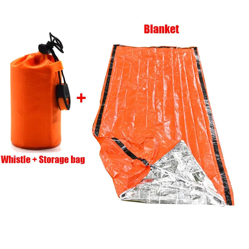 Ultra-Lightweight Emergency Survival Sleeping Bag – Waterproof Thermal Mylar Bivy Sack with Whistle & Carry Bag