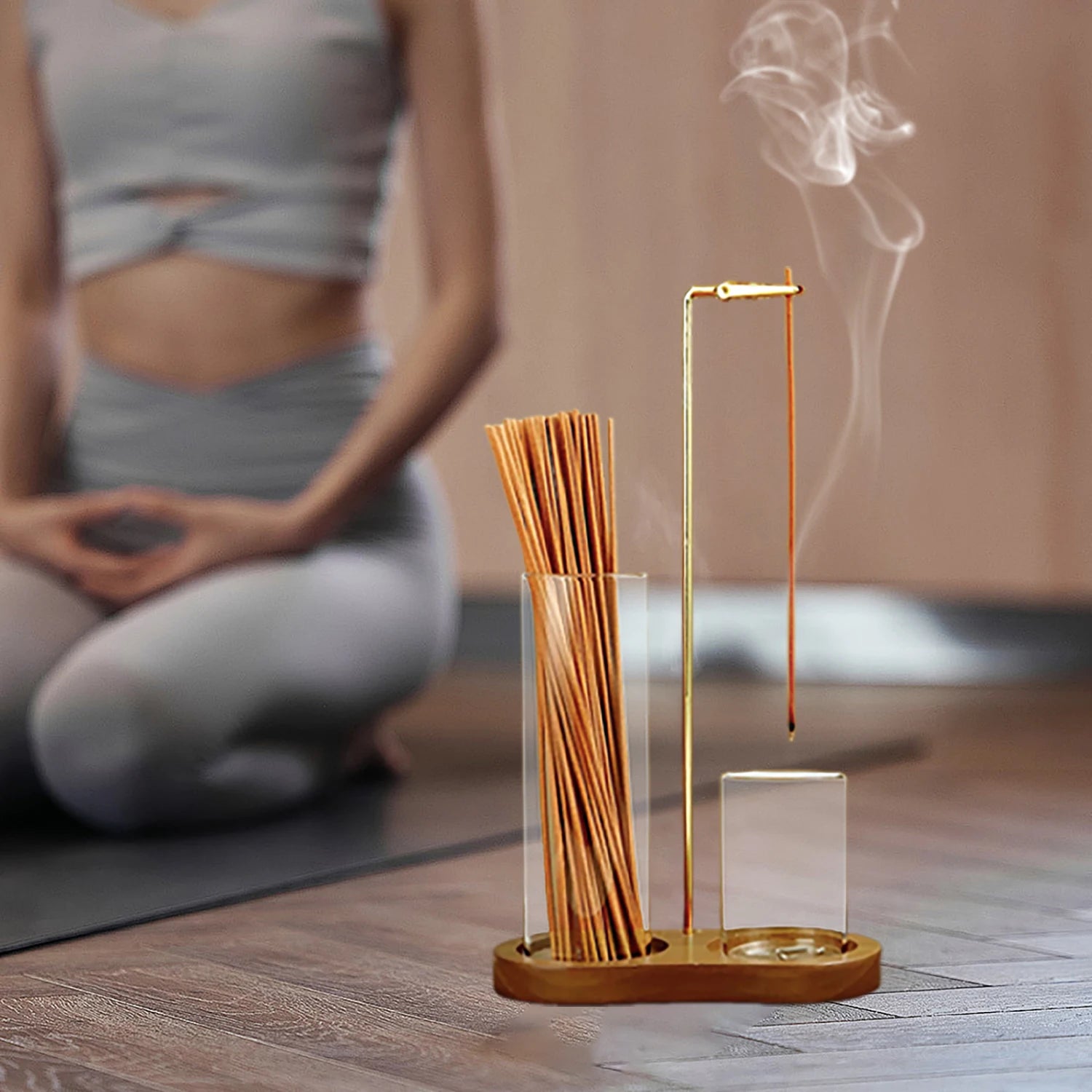 Anti-Ash Glass Incense Burner – Modern Incense Holder & Organizer