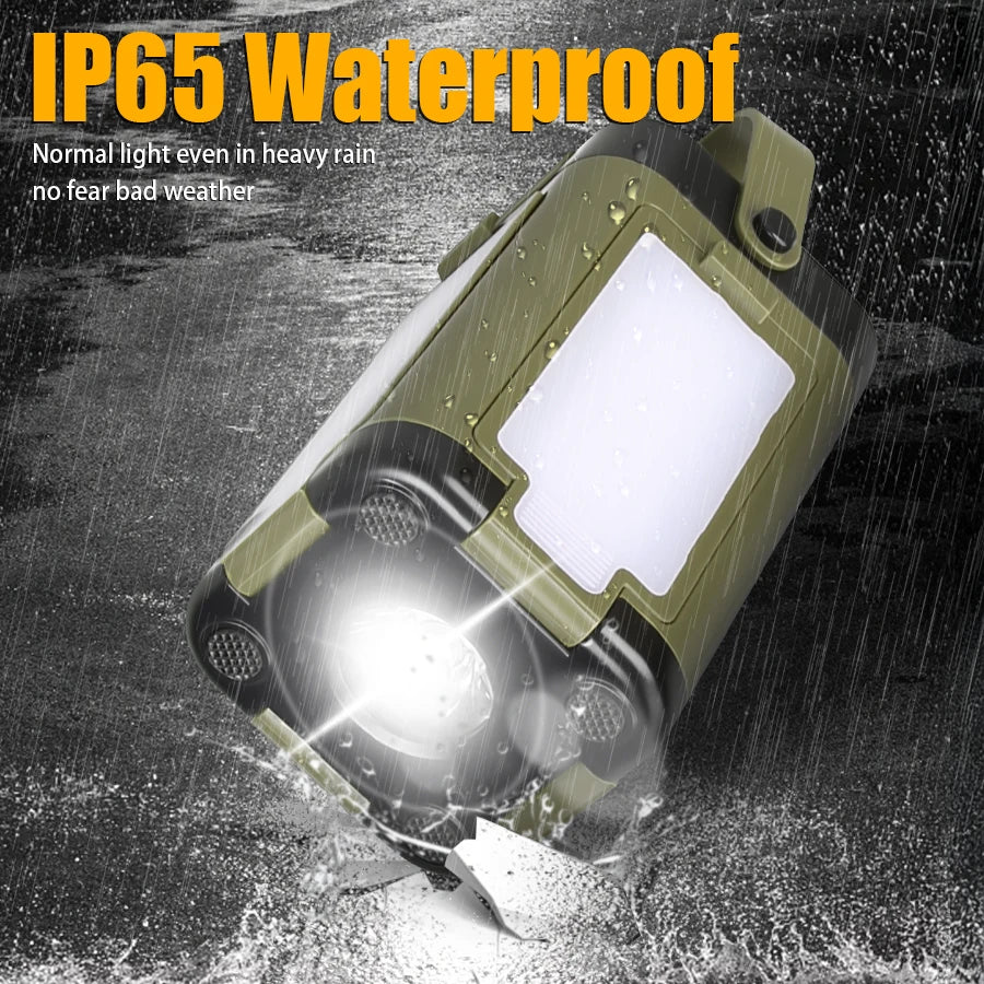1000W Solar LED Camping Lantern – USB Rechargeable, 3 Light Modes, Portable Emergency Power Bank