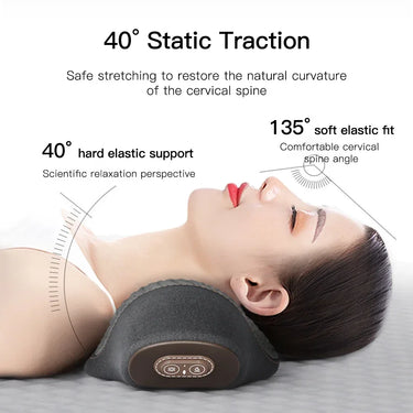 Electric Neck Massager & Cervical Stretcher – Heated Vibration Pillow for Neck & Shoulder Pain Relief